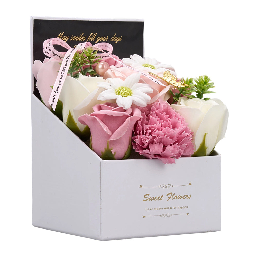 Flower Flower Soap in Gift Box Decorative Soap Artificial Flower Bath Soap for Birthday Valentine'S Day Her Girls Lover Partial soap floral decoration