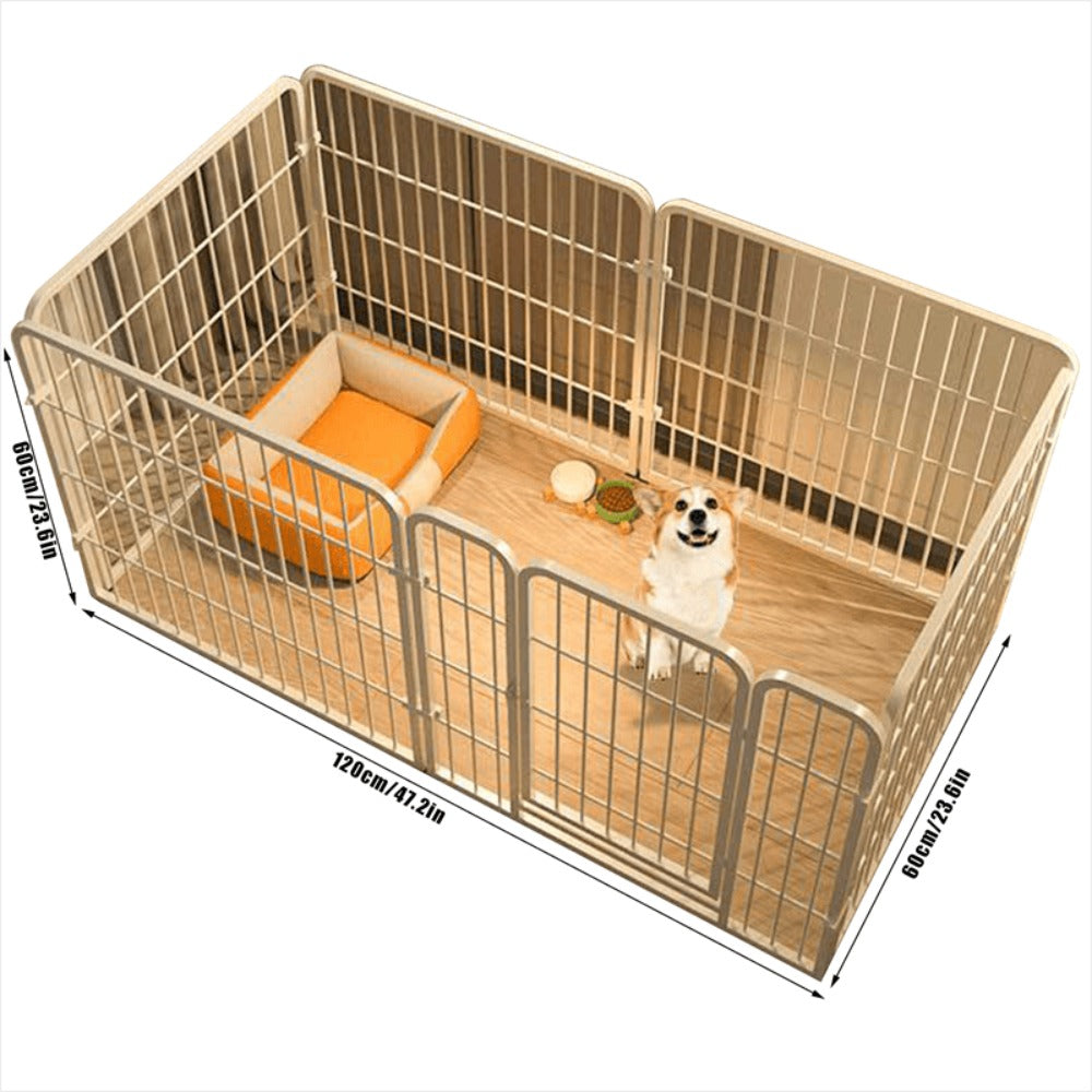 Heavy Duty Metal Dog Playpen 6 Panel 120x60x60cm – Portable Indoor & Outdoor Exercise Pen for Small Medium Dogs, Rabbits & Cats | Configurable Puppy Run