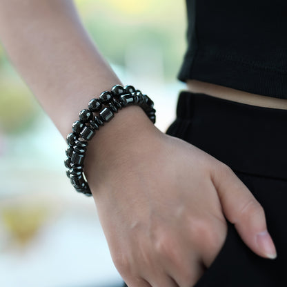 4pcs Men'S Fashion Sports Black bangle bracelet Handcrafted Retro-Style Body Jewelry Creative Handsome Gift
