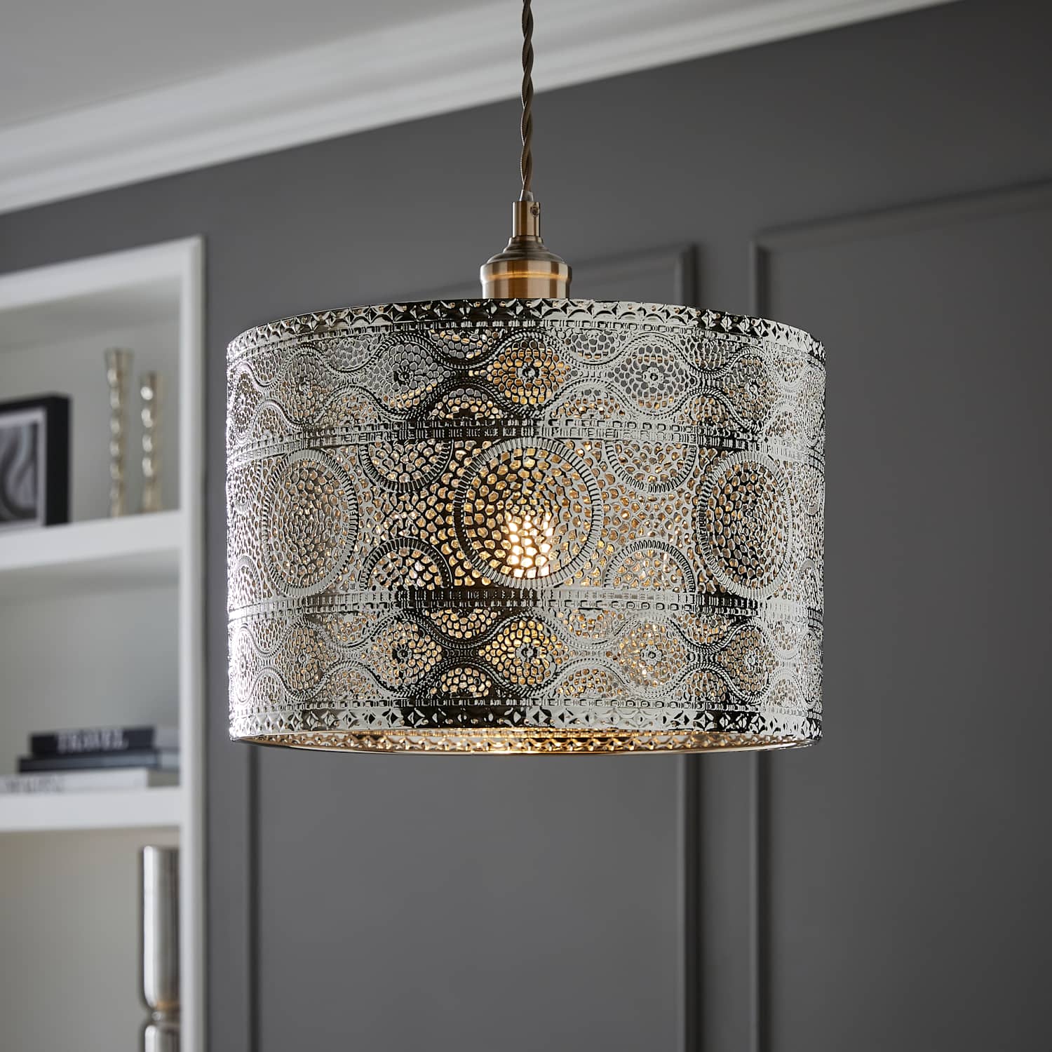 Moroccan-Style 30 cm Drum Ceiling Light Shade