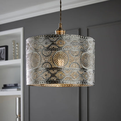 Casablanca Moroccan Style 30cm Pendant Easy Fit Ceiling Light Drum Lamp Shade