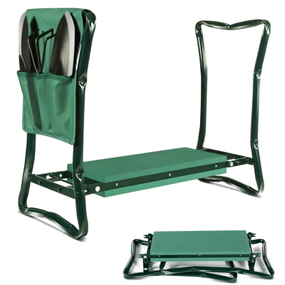 Crystals Garden Kneeler Seat with Handles and Tool Bag - Multi-Use 2 in 1 Foldable EVA Foam Padded Portable Lightweight Gardening Kneeler Stool for Garden