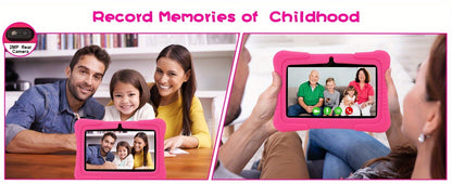 Veidoo, 7 Inch Kids Tablet, 1GB RAM 16GB ROM, Security Eye Screen, Wifi, Dual Camera, Educational Games, Parental Control APP, Android Tablet, Tablet with Drop-Proof Silicone Cover, Tablet, Pad, Tablet, Pad