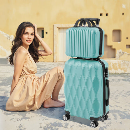 2-Piece Rolling Luggage Set, Travel Suitcase Set with Small Carry-On Case, Versatile Luggage for Daily Travel & Vacation, Sturdy Lightweight Luggage Set with 360° Wheels, Spinner Luggage Set, 20inch+14inch