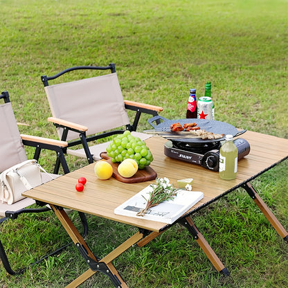 The Portable Folding Camping Table Comes with a Portable Bag, Features a Portable Roll-Up Design, And Is a Portable Foldable Egg Roll Table Suitable for 2 to 6 People. It Has a Compact Storage Capacity And Is Easy to Assemble. It Is Ideal for Indoor