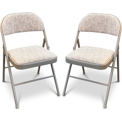 Crystals Deluxe Fabric Padded with Heavy Duty Steel Metal Frame Folding Back Rest Chair for Home Garden Office Computer Desk (1)