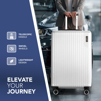 LUGG 76.5 x 50.5 x 30cm Vacay Suitcase ABS Luggage with TSA Indent Lock, Aluminium Trolley Handle, 360° Spinner Wheels, Water-Resistant & Durable Material - Airline Compatible (28inch)