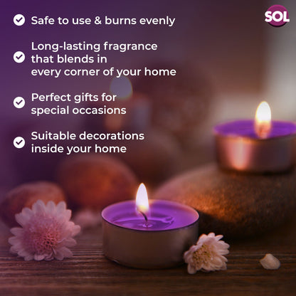 75 Pack Scented Tea Light Candles | Assorted Tealights with 5 Fragrances (Vanilla, Fresh Berries, Peach, Mountain Spring, Lavender) | 4 Hour Burn | Decorative Home & Gift Candle Set
