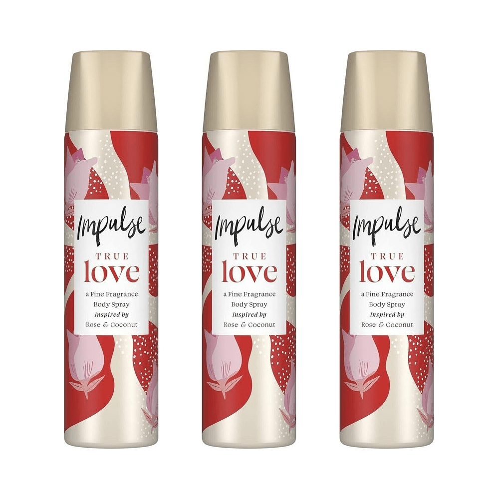 Pack of - 3 Impulse True Love Body Spray 75ml