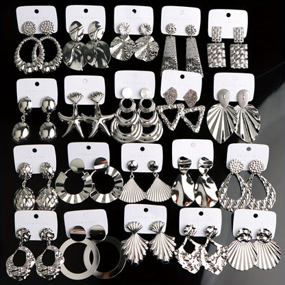 10Pairs/Lot Fashion Korean Lady Long Tassel Hook Earrings, European American Style Earrings Hollow Butterfly Leaf Earrings, Versatile Daily Party Gifts Random Style, Without Box