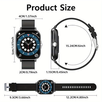 1.83-Inch Smart Watch - Unisex Fitness Tracker - Wireless Calling, Music Play, Weather Forecast - Call Alerts, App Notifications, Versatile Watch Faces - Perfect Gift for Labor Day, Back to School & Christmas - Stylish Sporty Design