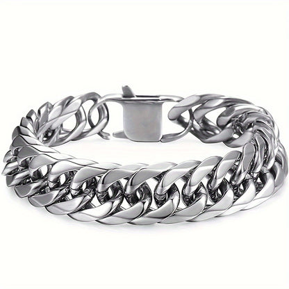 16/19/21Mm Width 316 Stainless Steel Curb Bracelet Hip Hop Party Men'S 316 Stainless Steel Bracelet Heavy Chain