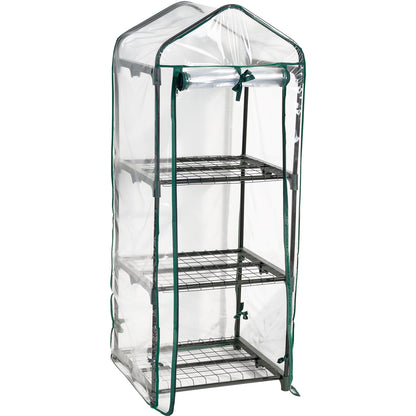 3 Tier Greenhouse, Small Plant Greenhouses, With Transparent Plastic PVC Cover, Indoor outdoor tent garden greenhouse (51 x 45 x 130 cm)