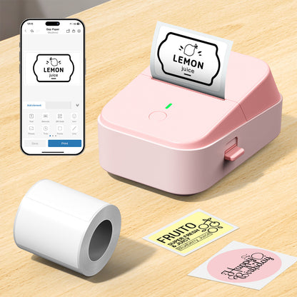 PM260B Portable Wireless Thermal Label Maker - 203DPI HD Printing, 1200mAh Long Battery, Auto-Calibration, Compatible with Mobile & Computer Systems, for Home Storage / Office Organization / Personal Item Sorting (Labels Included)