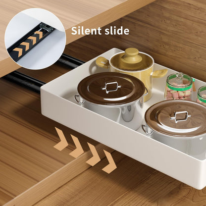 1/2pcs Pull Out Organizer, Multi-Functional Organizer, Fixed With Adhesive Nano Film, Easy To Store And Clean Built-In Drawer Design Storage Holder, For Kitchen And Bathroom, Home Organizers And Storage, Home Supplies
