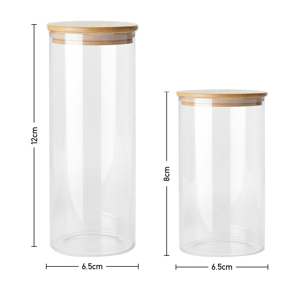 Glass Food Storage Jars With Lids Set Of 10 Glass Airtight Kitchen Food Canisters Cylinder Clear Preserving Seal Containers With Lid For Canning Cereal, Pasta, Spices Valentine's Day Gifts
