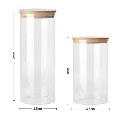 Glass Food Storage Jars With Lids Set Of 10 Glass Airtight Kitchen Food Canisters Cylinder Clear Preserving Seal Containers With Lid For Canning Cereal, Pasta, Spices Valentine's Day Gifts