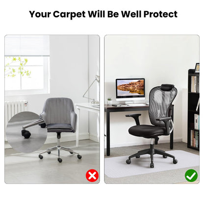 PVC Clear Chair Mat Non Slip Office Chair Desk Mat Floor Computer Carpet Protector Plastic Clear