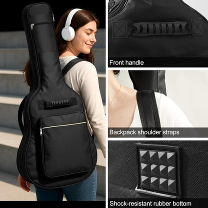 Acoustic Guitar Bags 41 Inch Classical Guitar Bags 105X42X13cm Guitar Case Backpack with Thick Padding Acoustic Soft Guitar Cover Adjustable Shoulder Straps Soft Case Bag for Acoustic Guitar