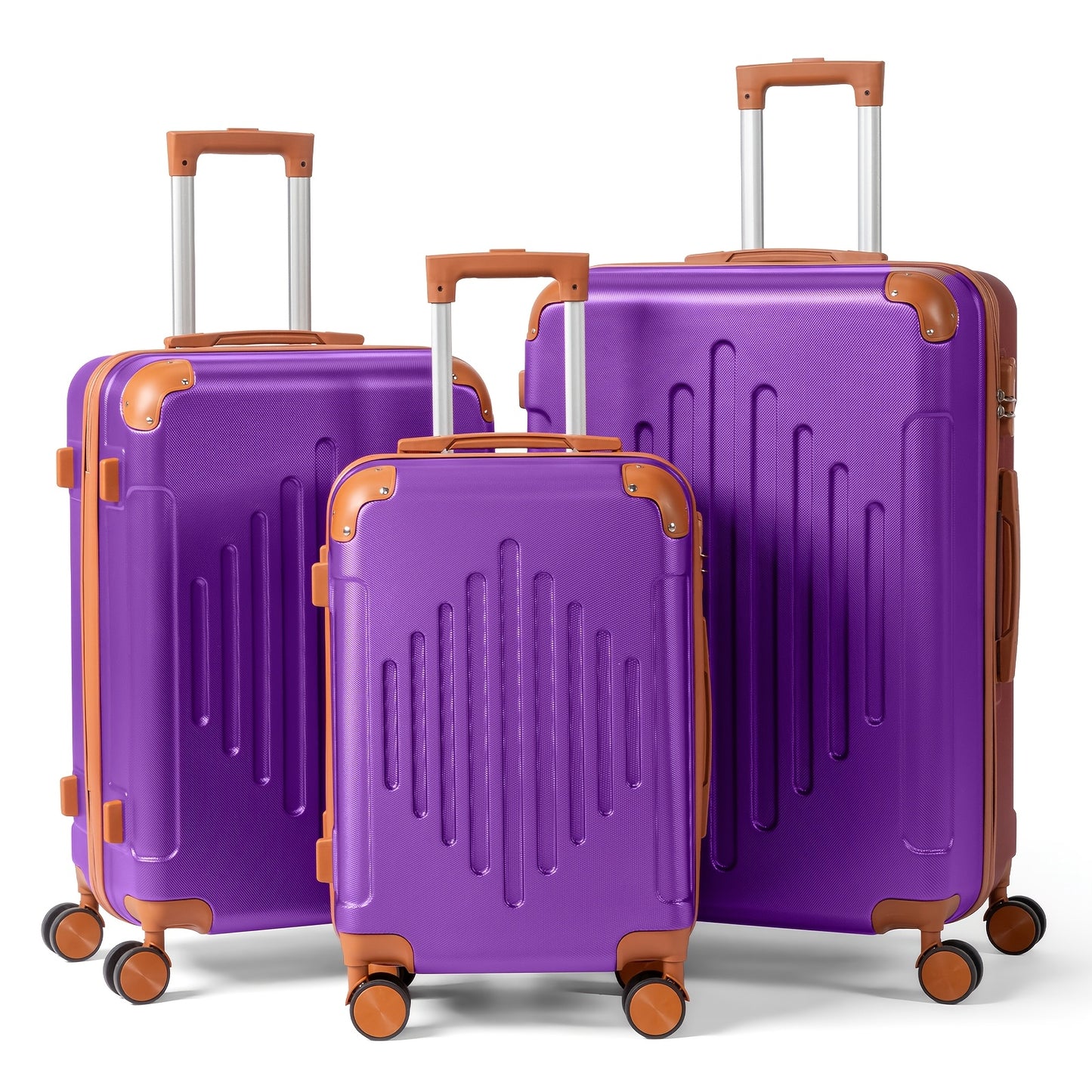Hard Shell Luggage Set 3 4 5 Piece ABS Suitcase Set with 360° Spinner Wheels Expandable Lightweight Hardside 12 16 20 24 28 Inch 7 Colour Combinations UK