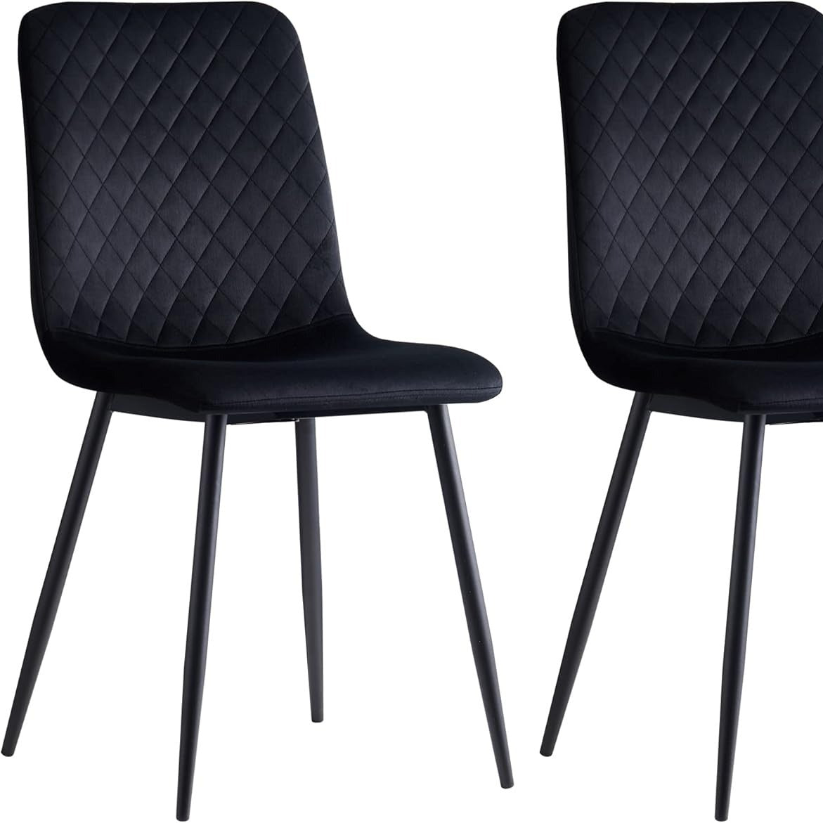 mcc direct Set of 2 Designer Velvet Chairs Fabric Dining Chairs with Metal Legs-Lexi Chairs