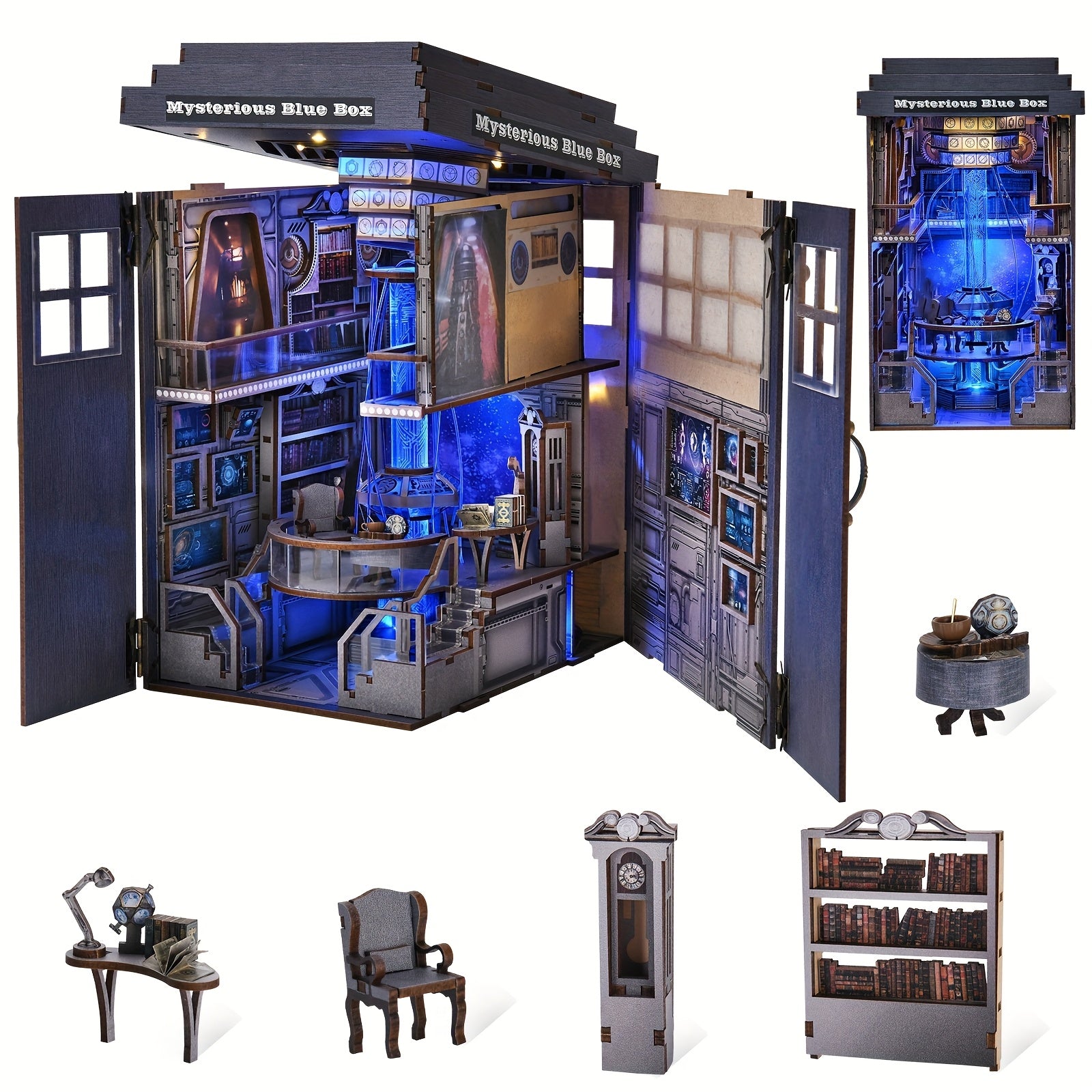 DIY Booknook Kit Miniature Dollhouse 3D Wooden Puzzle - Mysterious Magic Box Wood Craft | Challenging Build for Adults & Teens | Christmas Birthday Gift