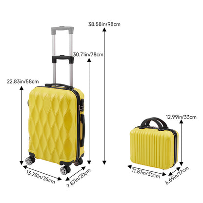 2-Piece Rolling Luggage Set, Travel Suitcase Set with Small Carry-On Case, Versatile Luggage for Daily Travel & Vacation, Sturdy Lightweight Luggage Set with 360° Wheels, Spinner Luggage Set, 20inch+14inch
