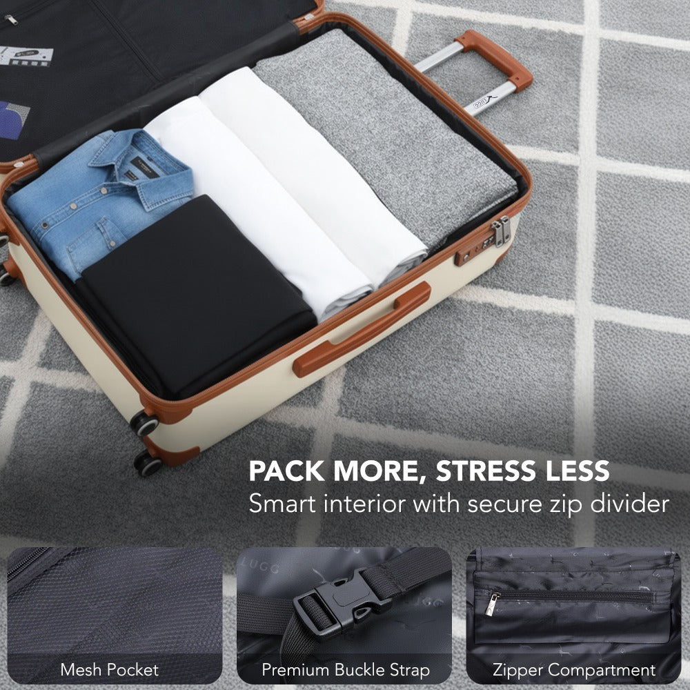 28 Inch Large Suitcase Lightweight ABS Hard Shell with TSA Lock & 4 Spinner Wheels - 75x49x29cm Check-In Luggage, Water-Resistant, UK Stock