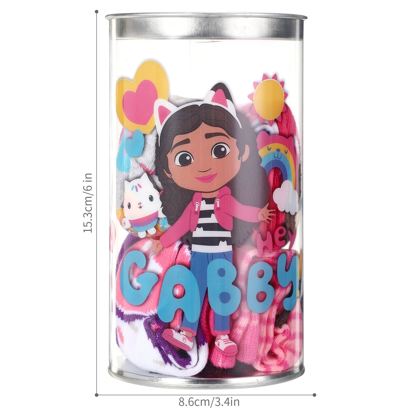 Gabby'S Dollhouse 4 Pair Ankle Cotton Socks for Kids - Ideal Kids Girls Children Gift - Packed in Round Money Piggy Bank Plastic Cylinder