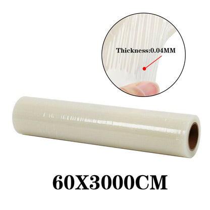1 Roll Self-adhesive Pallet Shrink Wrap Stretch Film - Heavy Duty Puncture Resistant Waterproof Floor Carpet Protection Film, 60cm x 30m, Clear PE Packaging Cover Roll for Luggage Moving House Furniture Protect Strong Packing Parcel