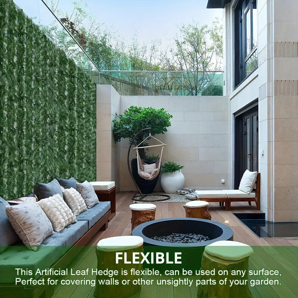 1M*3M/1M*5M Artificial Ivy Leaf Privacy Hedge Fence, Garden Fence Screening Panel Landscape Balcony Wall Privacy Cover Home Decoration for Patio, Balcony, Wall, Backyard, Garden