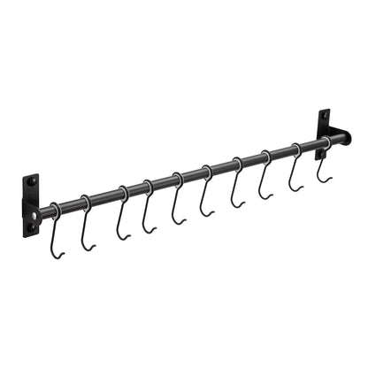 Utensil Rack Stainless Steel Wall Mounted Utensil Hooks with 12 Removable Hooks Kitchen Utensils Holder Utensil Hanging Rack Rail 52Cm (15.6")
