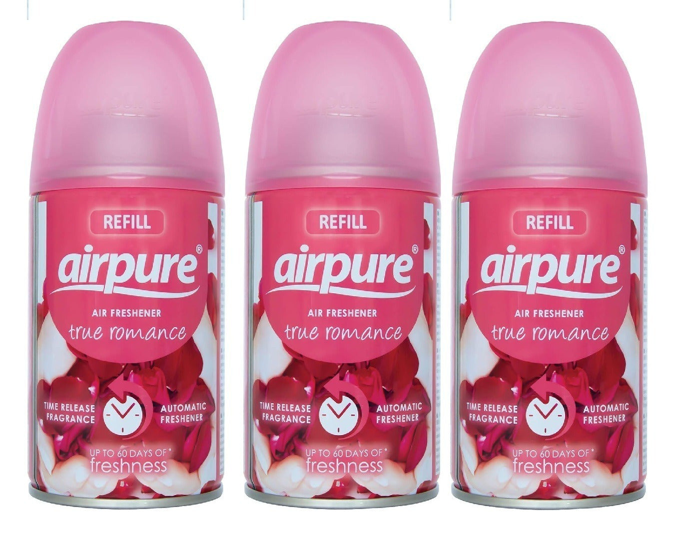 3 x Airpure True Romance Room And Fabric Spray 250ml Each Refreshing Fragrance Spray For Home And Living Spaces