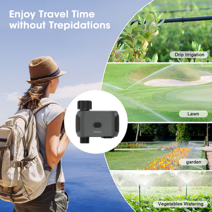 INSOMA Smart Wifi Watering Timer, with APP Control, Rain Delay, IP55, Sprinkler Timer for Lawn, Garden, Greenhouse, 3/4" Faucet