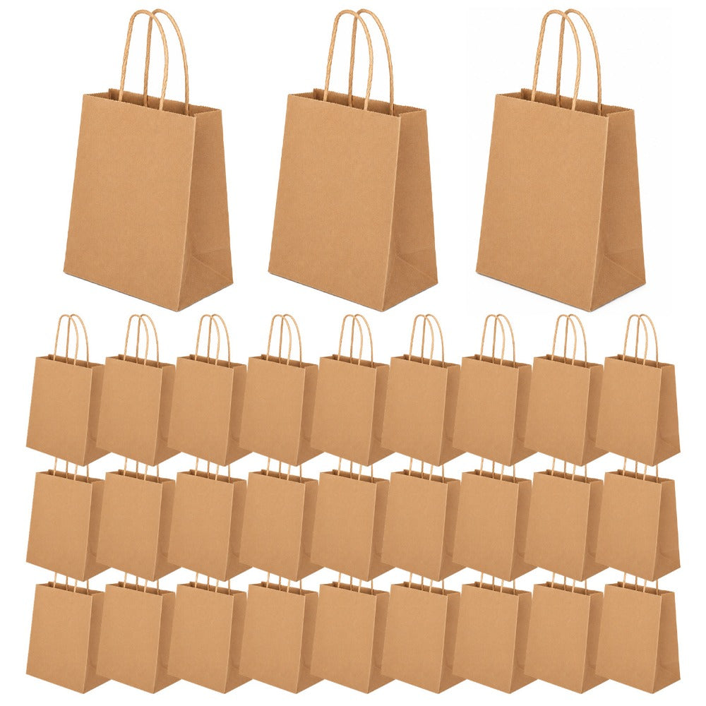 Kraft Paper Bags with Handles 100 Pack – Brown Gift Bags for Parties, Weddings, Retail, Christmas & Everyday Gift Wrapping