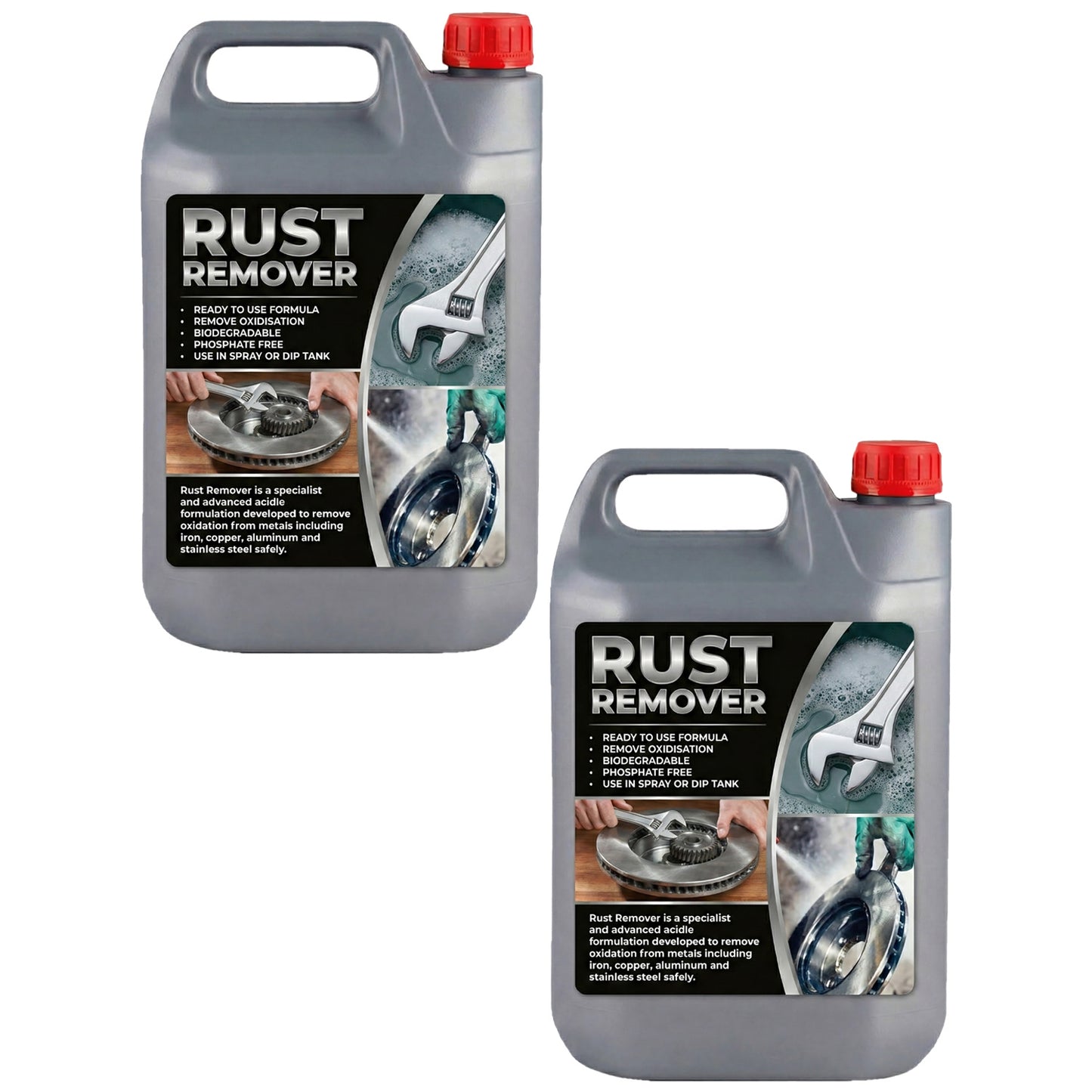 High Performance Liquid Rust Remover Solution Safely Removes Oxidation From Metals, Iron & Copper (5 Litre)