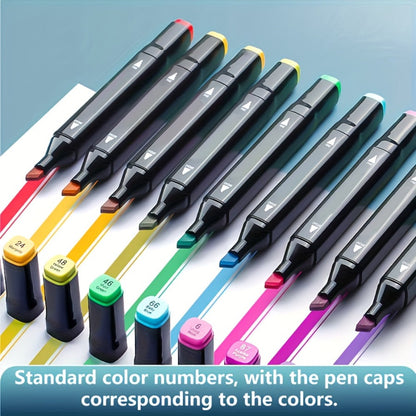 178-Colour Dual-Tip Art Marker Set with Drawing Book – Professional Sketch Illustration Markers Gift Box or Cloth Bag for Artists Adults & Christmas Gift
