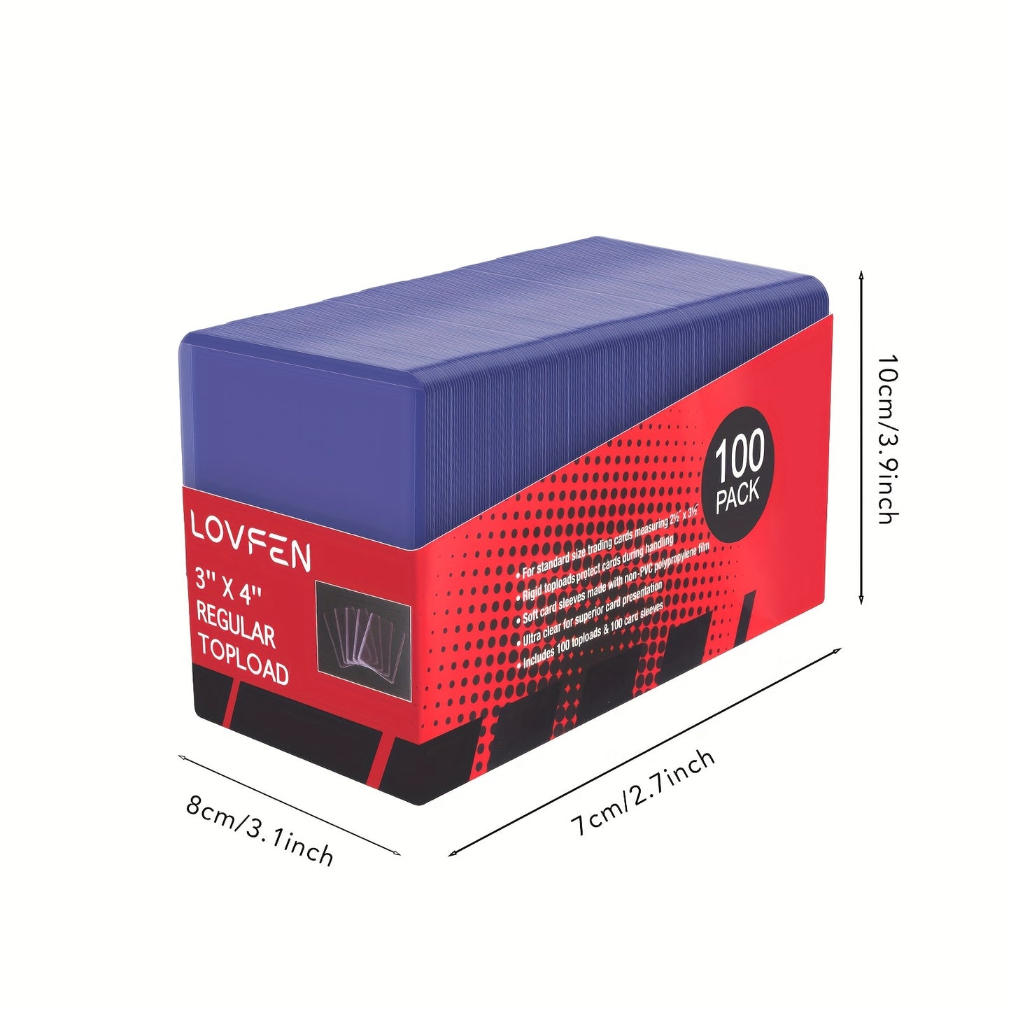 LOVFEN - 1000 Count 35Pt Topload Holders for Cards - Crystal Clear, Sturdy 35Pt PVC Material, Safe And Acid-Free, 10 Packs of 100 - Perfect for Storage And Display, Halloween And Christmas Presents