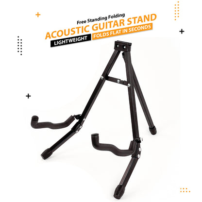Portable And Durable Foldable Guitar Stand - Securely Holds Your Instrument And Saves Space Universal Fit with Foam Protection for All Guitar Types