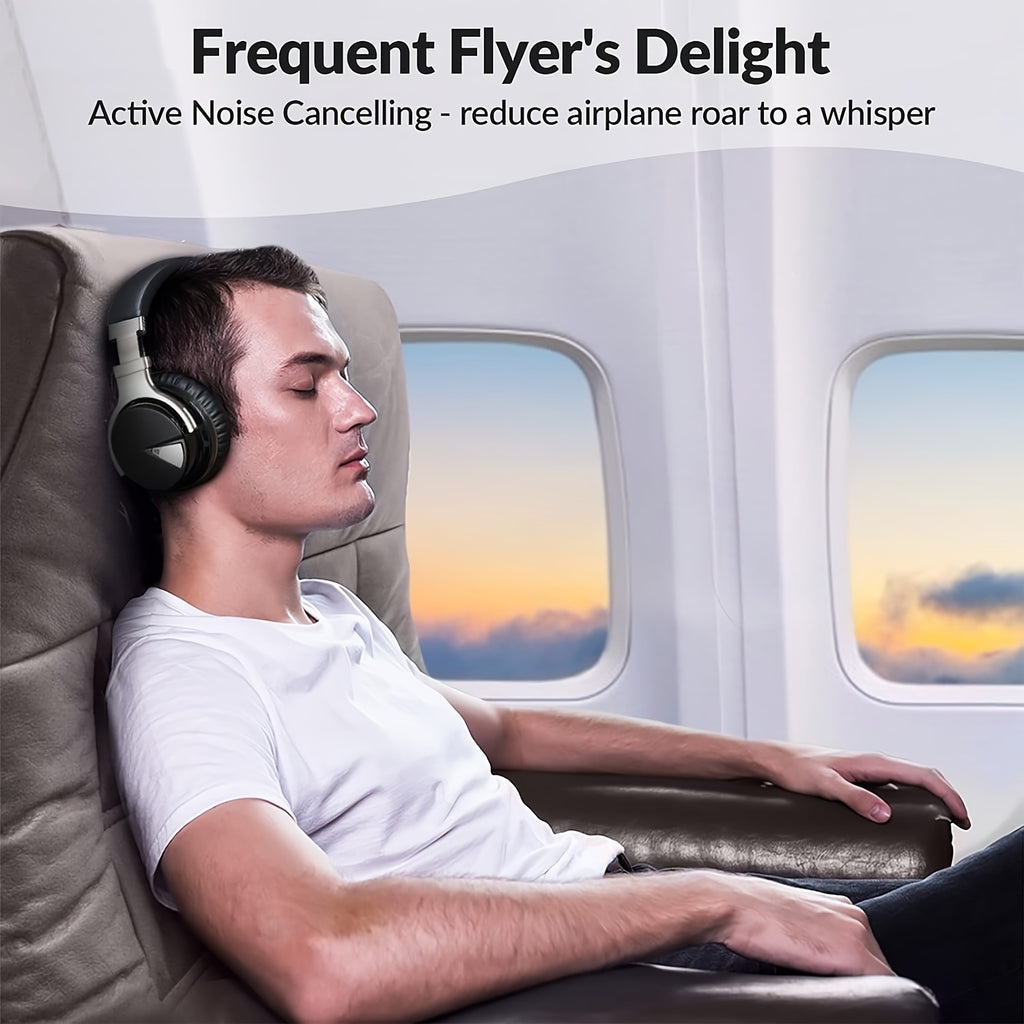 E7 Over-Ear ANC Wireless Headphones - Black