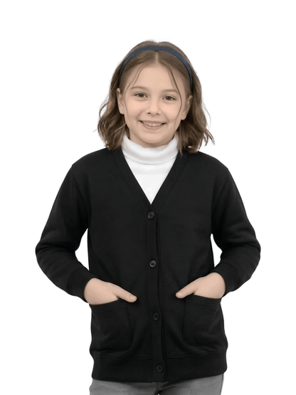 GW CLASSY OUTFIT Girls Button Cardigan Kids School Unifrom Cardigan Fleece Schoolwear Comfortable and Lightweight