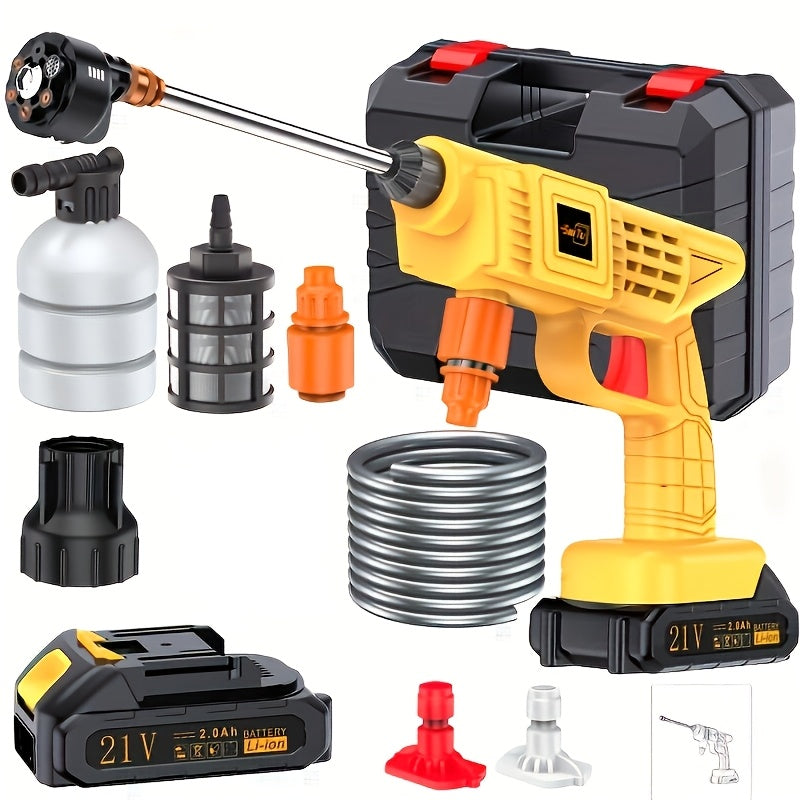 The New 2025 Wireless High-pressure Water Gun Will Be Equipped with a Battery Powered Wireless Cleaning Machine, a Rechargeable Battery and Charging Kit, a Portable High-pressure Cleaning Machine, Suitable for Outdoor Vehicle Cleaning and Watering.