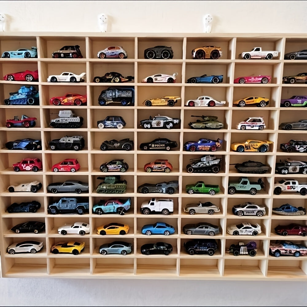 1pc Wooden Toy Car Model Rack, Wall-mounted Storage Organizer, Multi-purpose Wooden Storage Rack, Collectible Transparent Display Rack Suitable for Displaying Die-cast Racing Models, Home Decoration Display Cabinets | Multi-layer Rack, Car Decoration