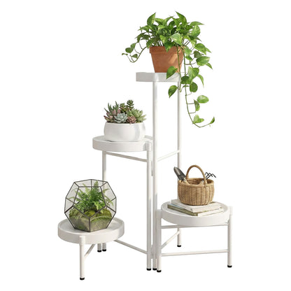 Metal Plant Stand with - Floor-Standing Indoor/Outdoor Shelf, Layered Flower Pot Display for Succulents, Herbs, Potted Plants - Sturdy Iron Shelf with - for Living Room, Balcony, - Modern & traditional Decor, -Free