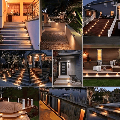 10pcs Set of Solar Outdoor Garden Lights, Home Garden Layout Staircase Deck Lights, Hallway Wall Lights, Railing Decorative Lights, Holiday Decorative Atmosphere Lights, IP44