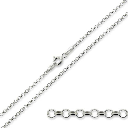 Solid 925 Sterling Silver 2mm Wide Belcher