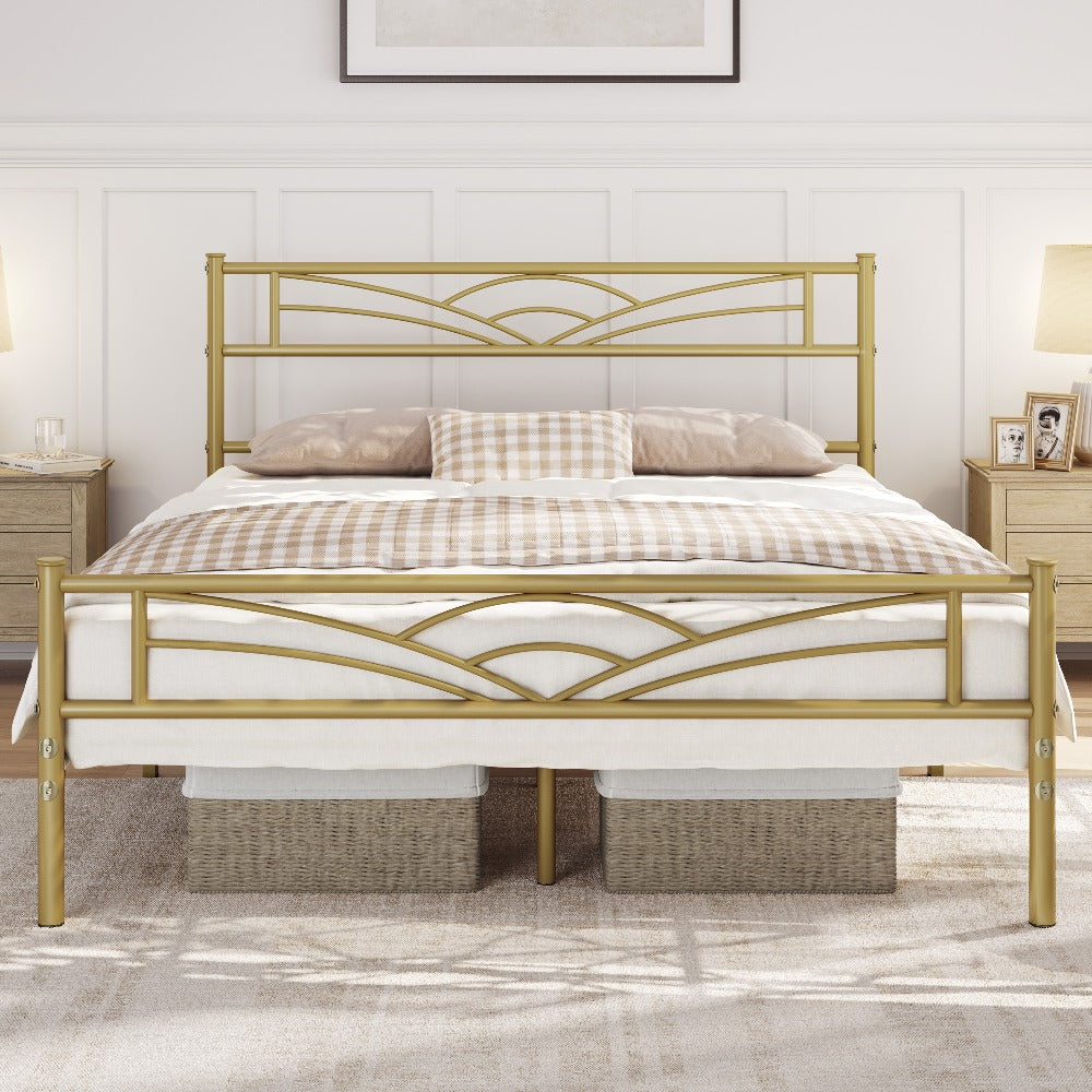 Metal Platform Bed Frame Single Double King – 363kg Heavy Duty, Anti-Slip Slats, Squeak-Free, No Box Spring Needed | 4 Colours | Free UK Delivery