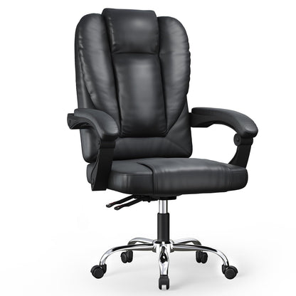 GartistGo Executive Ergonomic Office Desk Chair, PU Leather Inflatable Backrest Computer Recliner, Heavy Duty Office Chairs with Tilt Function, High Back Swivel Chair-Black Chairs