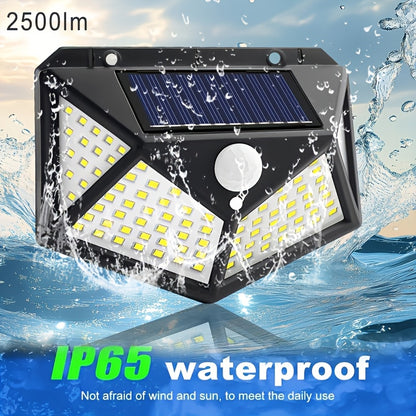 2-12pcs Outdoor Solar LED Lights, Garden Solar Lights IP65 with Motion Sensor, Four-sided Lighting Ultra-Bright Wall Lights, for Yard Garden Lawn Patio Courtyard Fences Driveway Pathway Decorations, Solar Lights