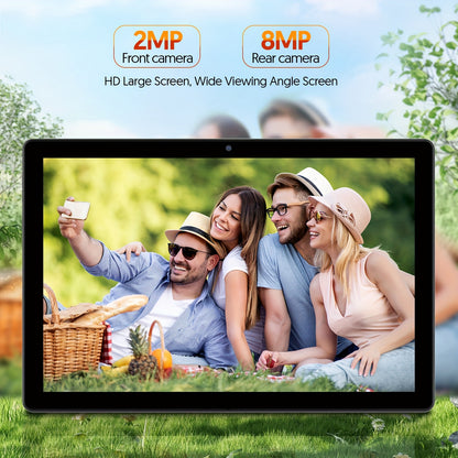 10.1-inch Android 15 Tablet with Multiple Options (tablet with Case/tablet with Keyboard Set), 12 (3+9) GB RAM, 64GB ROM, 1280 * 800IPS, 2.0MP+8.0MP, 6000mAh Long-life Battery, Newly Upgraded System, Daily Use, Study And Office